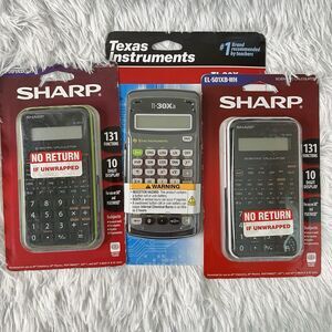 TEXAS INSTRUMENTS And Sharp Scientific Calculators Lot Of 3 Factory SEALED New